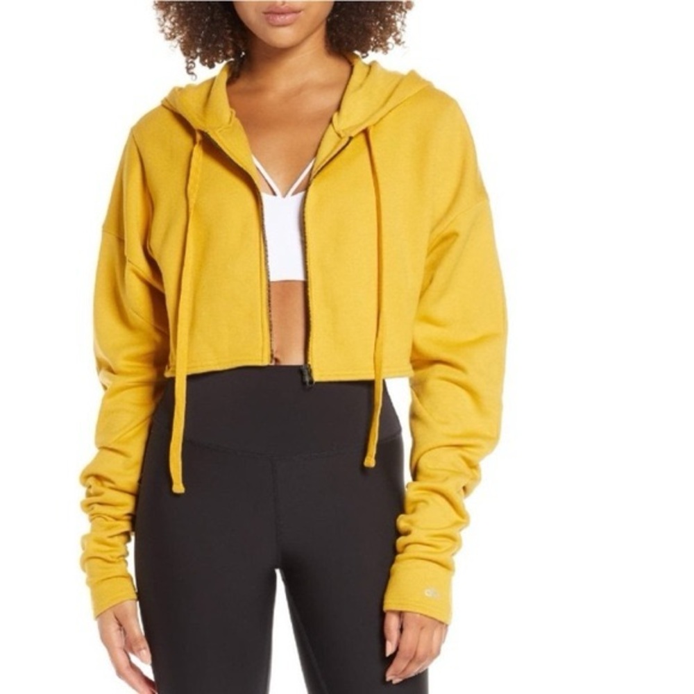 alo mustard women’s zip up szM